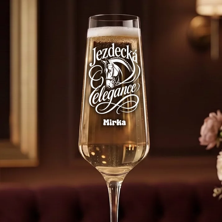 Sklenice Na Šampaňské Pro Koňařku Dárek Pro Ženu: Jezdecká Elegance Sklenice Na Šampaňské Pro Koňařku Dárek Pro Ženu: Jezdecká Elegance
