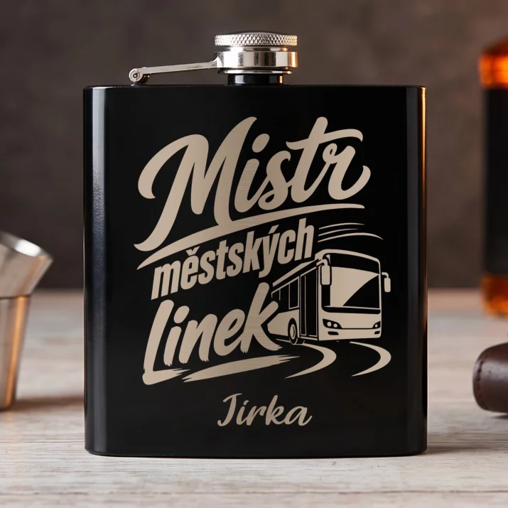Placatka S Gravírováním Pro Řidiče Autobusu Dárek Pro Muže: Mistr Městských Linek Placatka S Gravírováním Pro Řidiče Autobusu Dárek Pro Muže: Mistr Městských Linek