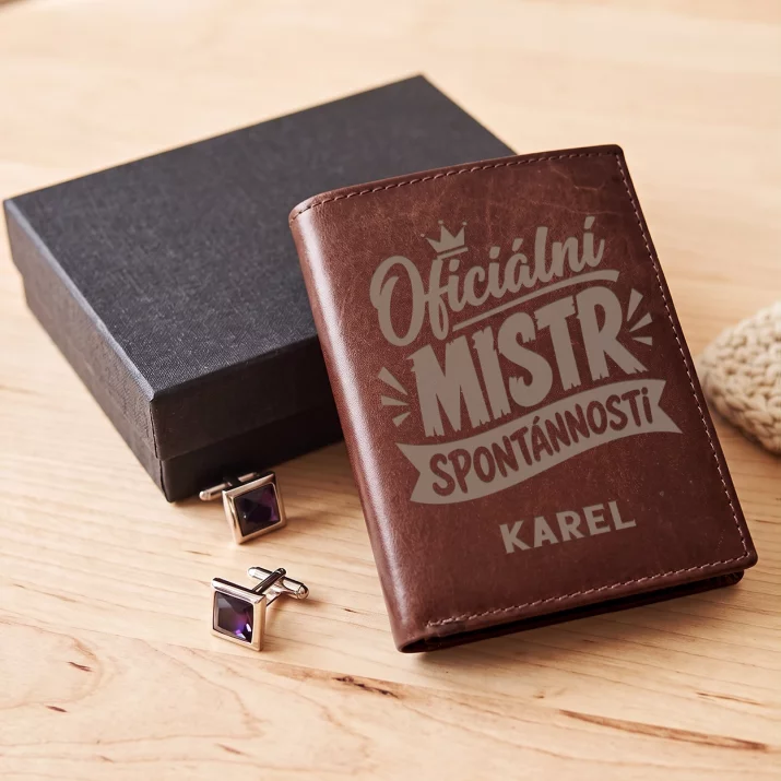 Personalizovaná Kožená Peněženka Pro Mladého Muže Dárek Pro Muže: Oficiální Mistr