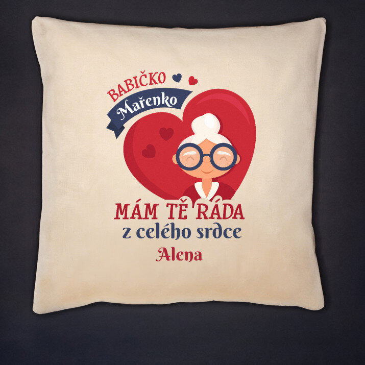 Babičko miluji tě - Polštář dekorační