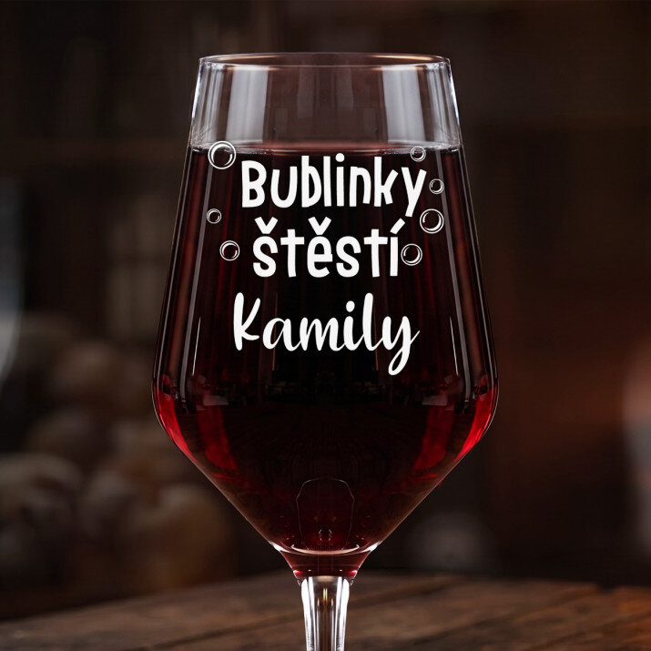 Bublinky štěstí - Velká sklenice na víno