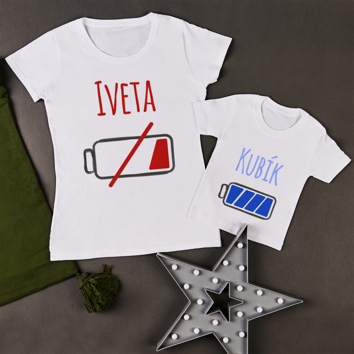 Baterie - Set Triček Máma a Dítě