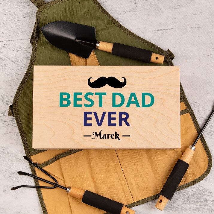 Best dad ever - Sada zahradního nářadí - zástěra