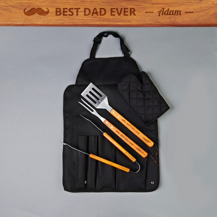 Best dad - Grilovací sada s rukavicí a zástěrou