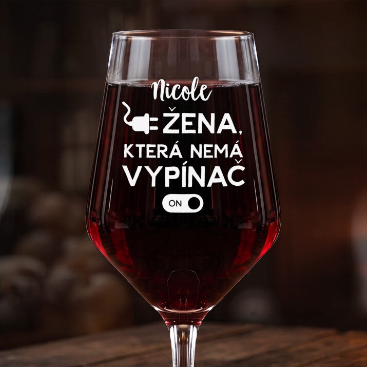 Bez vypínače - Velká sklenice na víno
