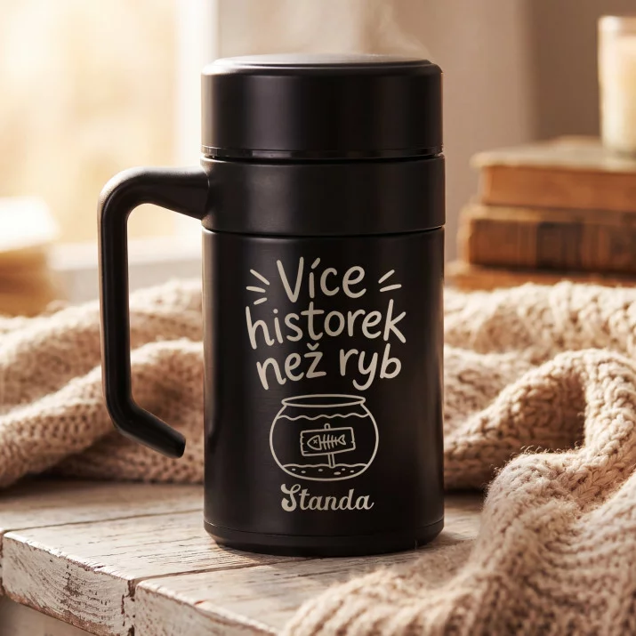 Termohrnek S Uchem 400 Ml Pro Milovníka Rybaření Dárek Pro Muže: Více Historek Než Ryb Termohrnek S Uchem 400 Ml Pro Milovníka Rybaření Dárek Pro Muže: Více Historek Než Ryb