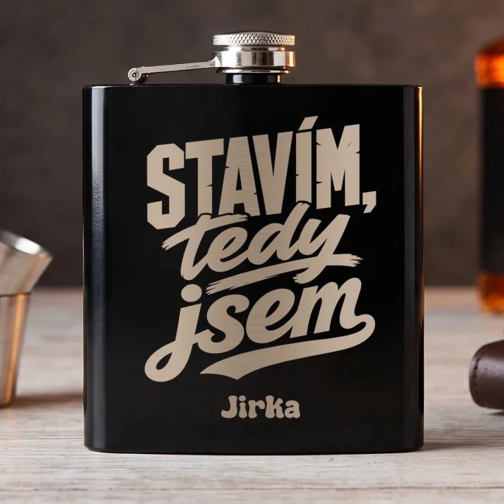 Placatka S Gravírováním Pro Stavebníka Dárek Pro Muže: Stavím, Tedy Jsem