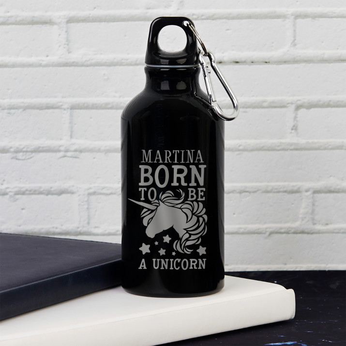 Born to be a unicorn - Láhev na vodu 0,4l s karabinou