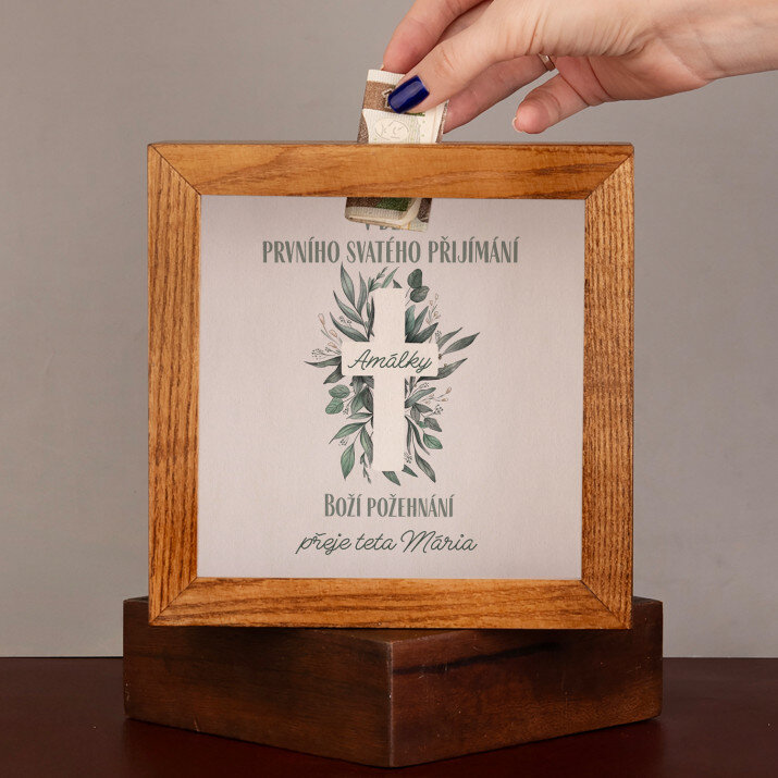 Boží požehnání přijímání - Dřevěné prasátko