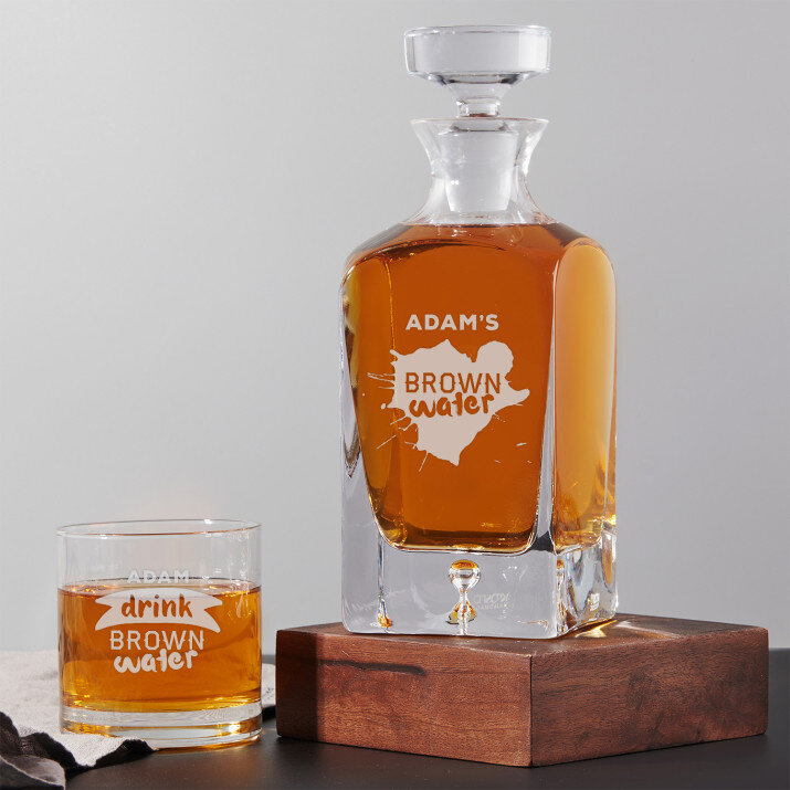 Brown Water - Skleněná karafa na whisky + sklenice