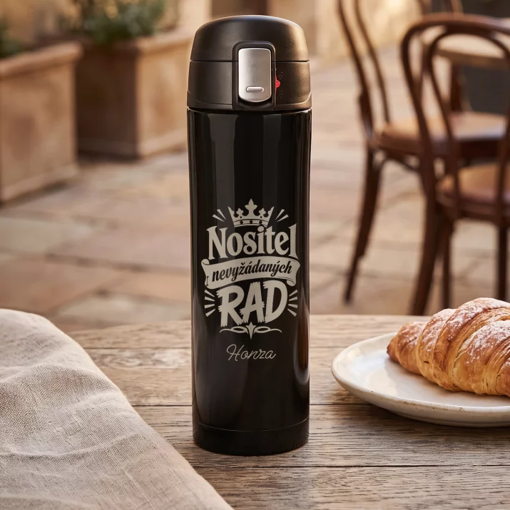 Termohrnek 440ml Pro Dědečka Dárek Ke Dni Dědečků Pro Muže: Nositel Nevyžádaných Rad