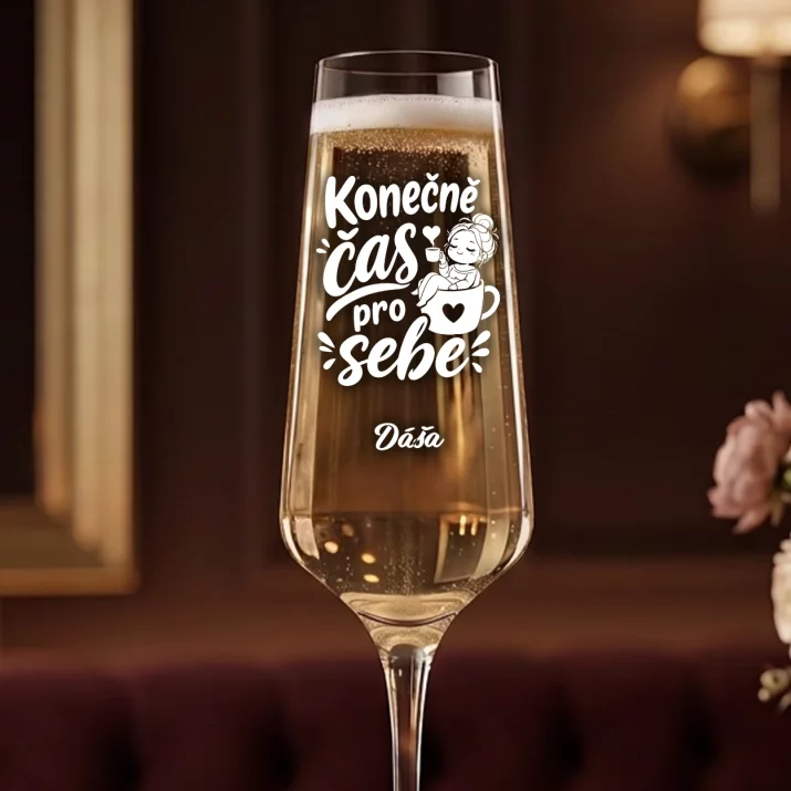Sklenice Na Šampaňské Na Konec Jeslí Dárek Pro Ženu: Konečně Čas Pro Sebe