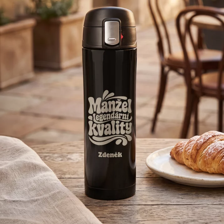 Termohrnek 440ml Pro Manžela Dárek K Výročí Svatby Pro Muže: Manžel Legendární Kvality