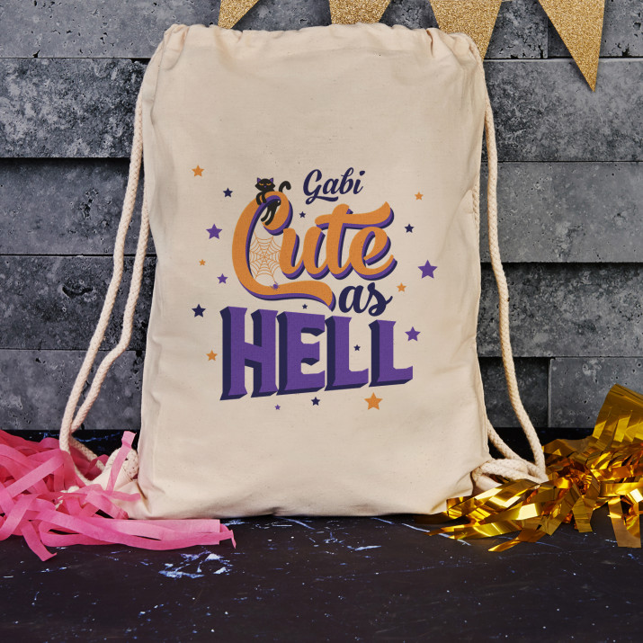 Cute as hell - Bavlněný batoh na záda