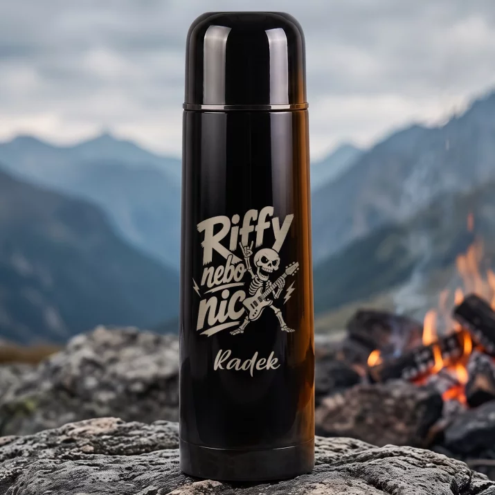 Termoska S Gravírováním Pro Kytaristu Dárek Pro Muže: Riffy Nebo Nic