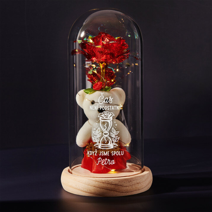 Čas není podstatný - Věčná růže s plyšákem