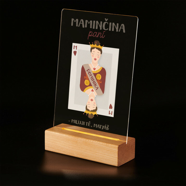 Maminčina paní - Tisk na akrylovém skle stojan LED