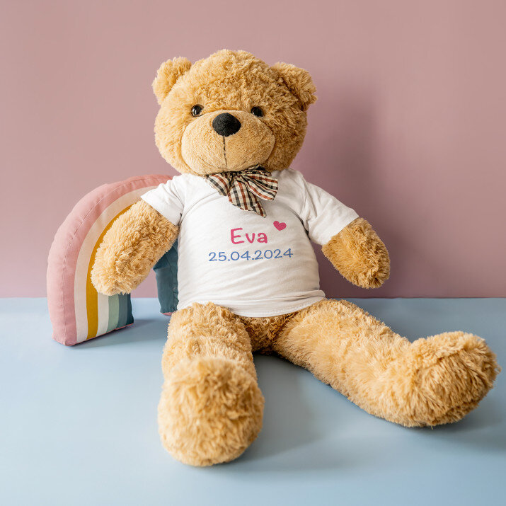 Datum + jméno - Medvídek 90 cm
