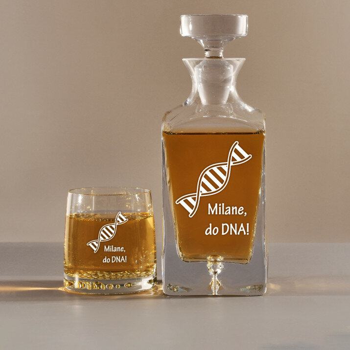 Do DNA - Skleněná karafa na whisky + sklenice