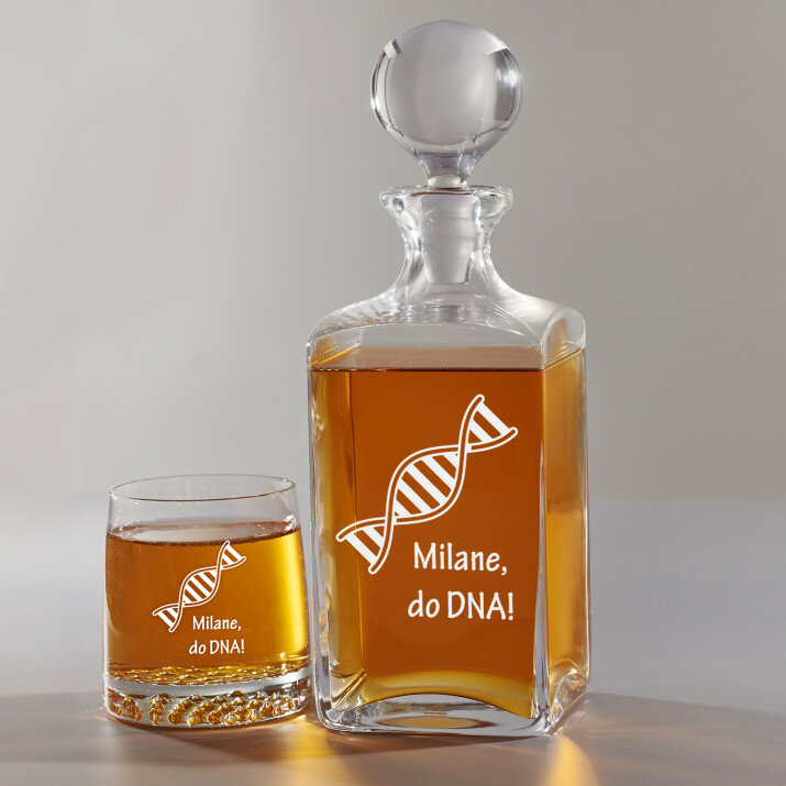 Do DNA - Skleněná karafa na whisky + sklenice
