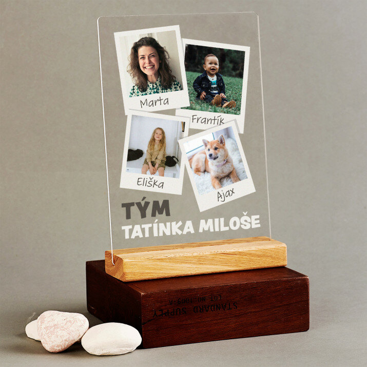 Tým tatínka - Tisk na akrylovém skle se stojanem