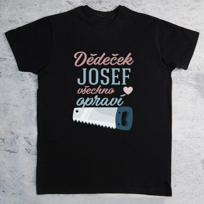 Dědeček opraví všechno - černé pánské tričko