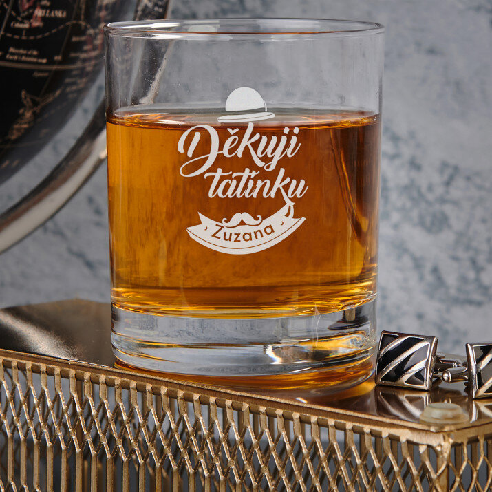 Děkuji tatínku - Sklenice na whisky Děkuji tatínku - Sklenice na whisky