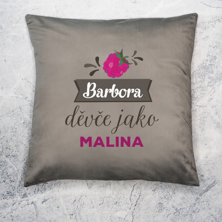 Děvče jako malina - Polštář dekorační