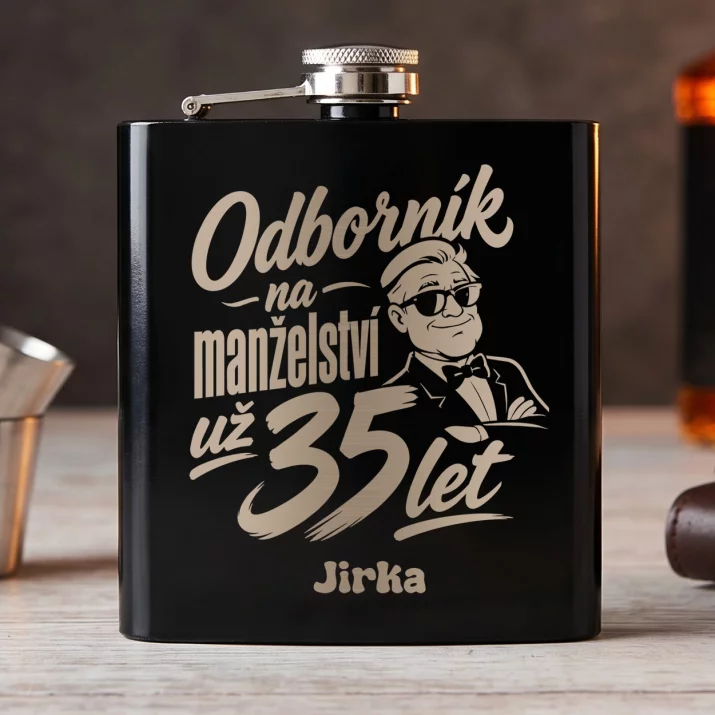 Placatka S Gravírováním K 35 Letům Manželství Dárek K Valentýnu Pro Muže: Odborník Na Manželství Už Placatka S Gravírováním K 35 Letům Manželství Dárek K Valentýnu Pro Muže: Odborník Na Manželství Už