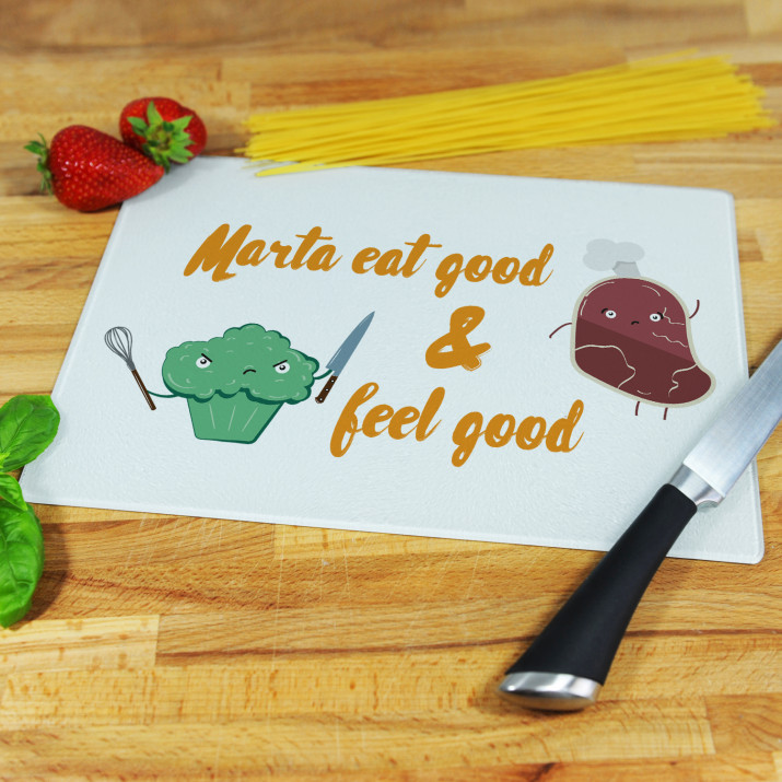 Eat good & feel good - Skleněné prkénko
