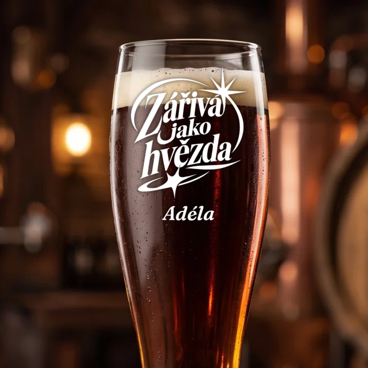 Sklenice Na Pivo S Gravírováním K 19 Narozeninám Dárek Pro Ženu: Zářivá Jako Hvězda Sklenice Na Pivo S Gravírováním K 19 Narozeninám Dárek Pro Ženu: Zářivá Jako Hvězda