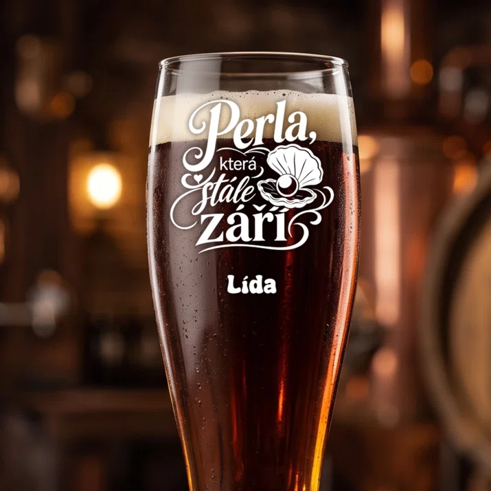 Sklenice Na Pivo S Gravírováním K 30 Výročí Svatby Dárek Pro Ženu: Perla, Která Stále Září Sklenice Na Pivo S Gravírováním K 30 Výročí Svatby Dárek Pro Ženu: Perla, Která Stále Září
