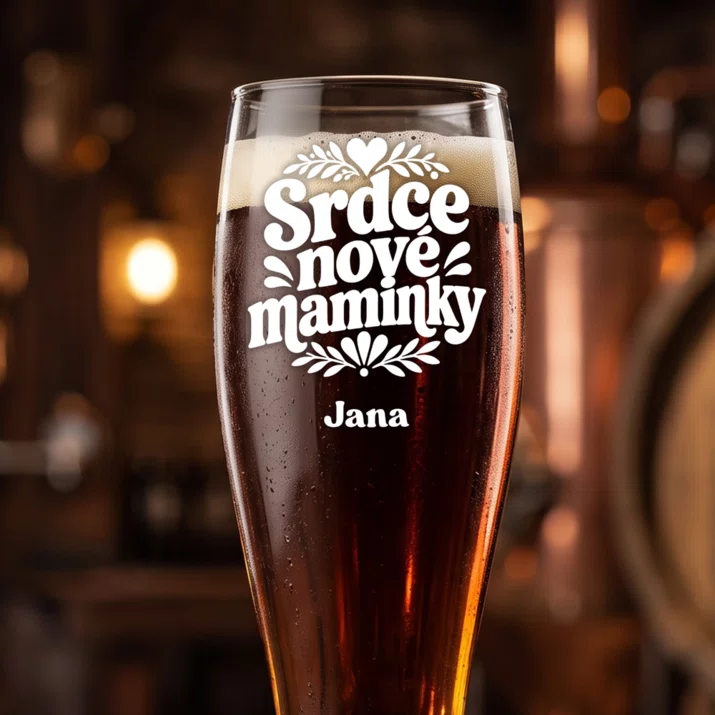 Sklenice Na Pivo S Gravírováním Pro Čerstvou Maminku Dárek Ke Dni Matek Pro Ženu: Srdce Nové Maminky