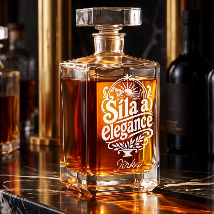 Personalizovaná Karafa Na Whisky Ke Dni Mužů Dárek Pro Muže: Síla A Elegance Personalizovaná Karafa Na Whisky Ke Dni Mužů Dárek Pro Muže: Síla A Elegance