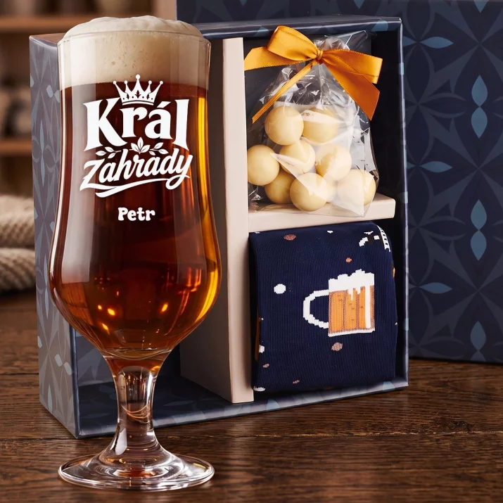 Dárkový Box S Pivní Sklenicí S Gravírováním Pro Zahrádkáře Pro Muže: Král Zahrady Dárkový Box S Pivní Sklenicí S Gravírováním Pro Zahrádkáře Pro Muže: Král Zahrady