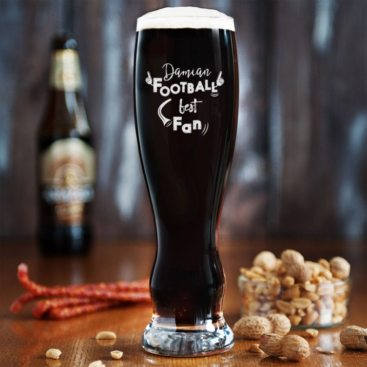 Football Fan – Gravírovaná Sklenice na pivo