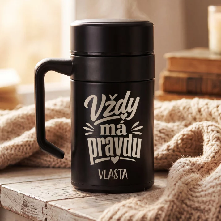 Termohrnek S Uchem 400 Ml Pro Partnerku Dárek K Valentýnu Pro Ženu: Vždy Má Pravdu
