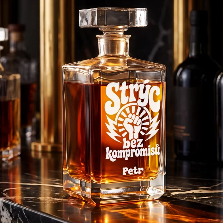 Personalizovaná Karafa Na Whisky Pro Strýce Dárek Pro Muže: Strýc Bez Kompromisů