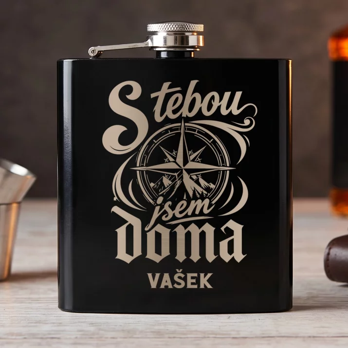 Placatka S Gravírováním K Valentýnu Dárek K Výročí Pro Muže: S Tebou Jsem Doma