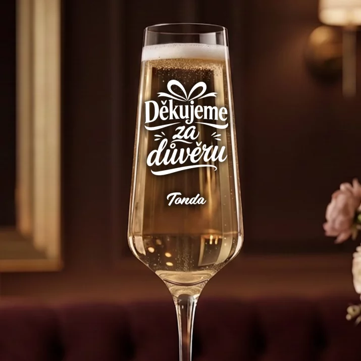 Sklenice Na Šampaňské Pro Klienta Dárek Pro Muže: Děkujeme Za Důvěru