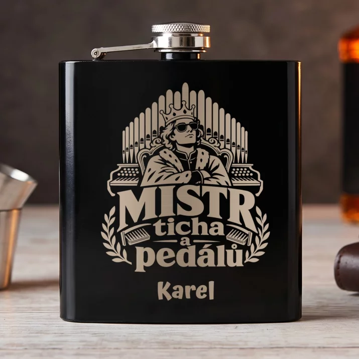 Placatka S Gravírováním Pro Varhaníka Dárek Pro Muže: Mistr Ticha A Pedálů Placatka S Gravírováním Pro Varhaníka Dárek Pro Muže: Mistr Ticha A Pedálů
