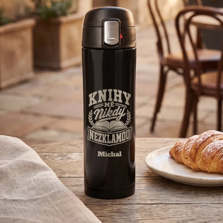 Termohrnek 440ml Pro Čtenáře Dárek Pro Muže: Knihy Mě Nikdy Nezklamou