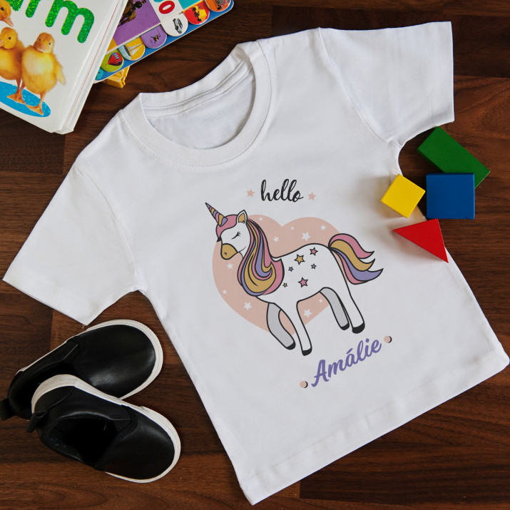 Hello unicorn - Dětské tričko s potiskem