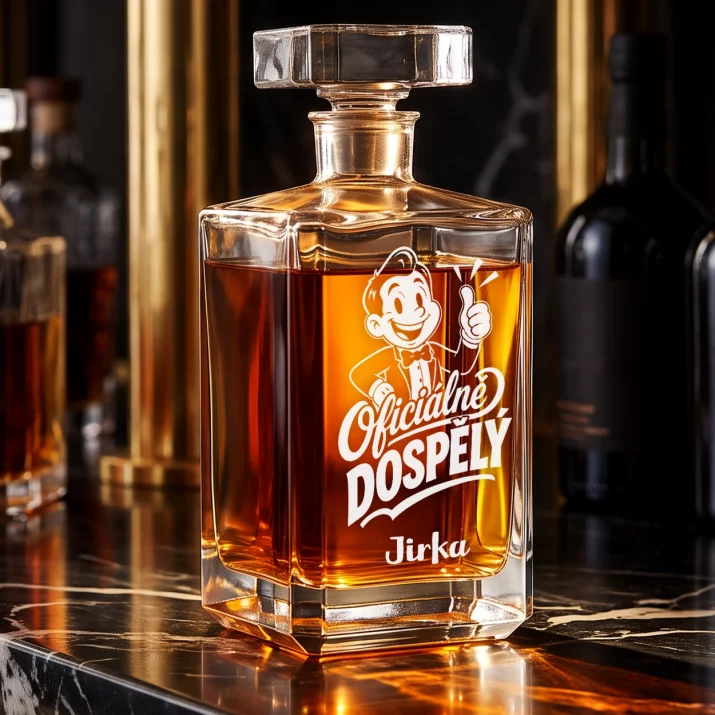 Personalizovaná Karafa Na Whisky K 18 Narozeninám Dárek Pro Muže: Oficiálně Dospělý Personalizovaná Karafa Na Whisky K 18 Narozeninám Dárek Pro Muže: Oficiálně Dospělý