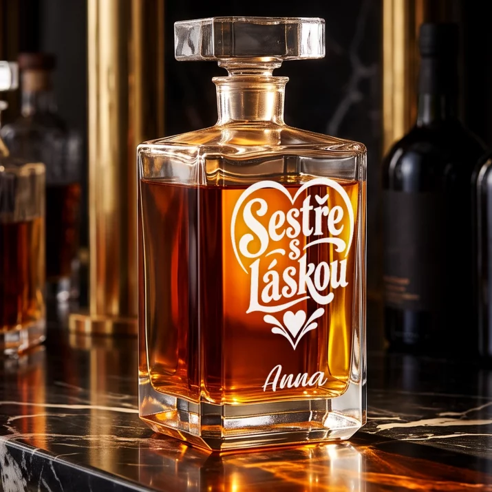 Personalizovaná Karafa Na Whisky Pro Sestru Dárek Pro Ženu: Sestře S Láskou Personalizovaná Karafa Na Whisky Pro Sestru Dárek Pro Ženu: Sestře S Láskou