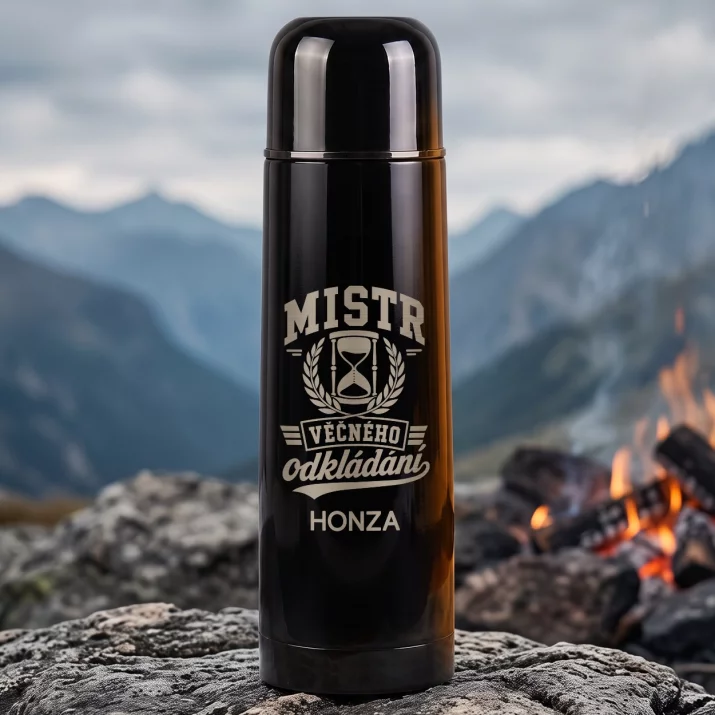 Termoska S Gravírováním Pro Blízkého Kamaráda Dárek Pro Muže: Mistr Věčného Odkládání