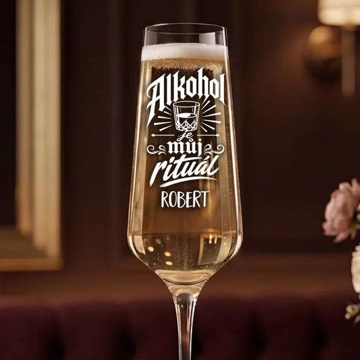 Sklenice Na Šampaňské Pro Alkoholika Dárek Pro Muže: Alkohol Je Můj Rituál Sklenice Na Šampaňské Pro Alkoholika Dárek Pro Muže: Alkohol Je Můj Rituál