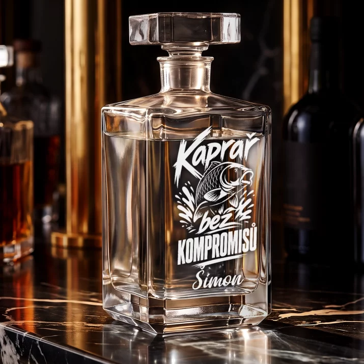 Karafa Na Vodku S Gravírováním Pro Kapraře Dárek Pro Muže: Kaprař Bez Kompromisů