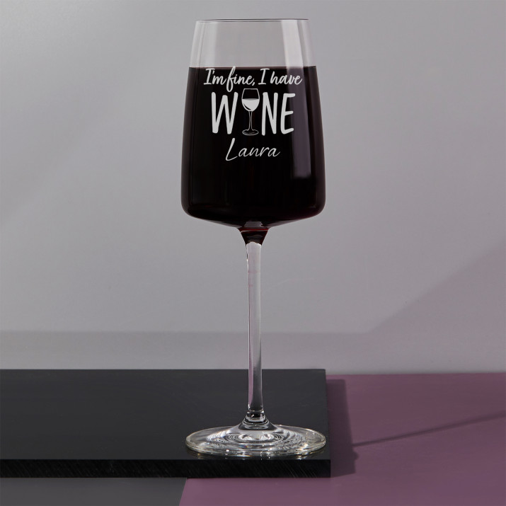 I`m fine i have wine - Křišťálová sklenice na víno