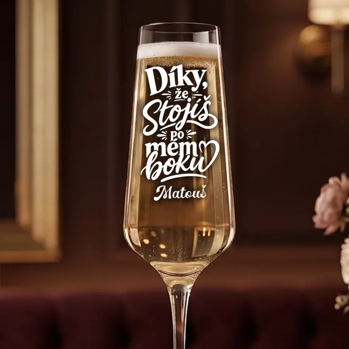 Sklenice Na Šampaňské Pro Svědka Dárek Pro Muže: Díky, Že Stojíš Po Mém